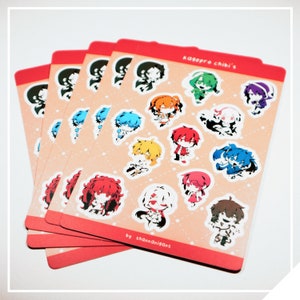 INTERNATIONAL ONLY // KagePro Monochromatic Chibi's // 4x6in Matte Vinyl Sticker Sheet