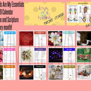 Calendario 2019 imprimible, Calendario de mini monedero, Calendario de escritorio, Recetas difusoras y Escrituras, Fotos de temporada, Digital, Descarga instantánea