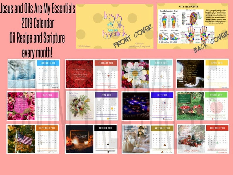 Printable 2019 Calendar Mini Purse Calendar Desk Calendar - Etsy