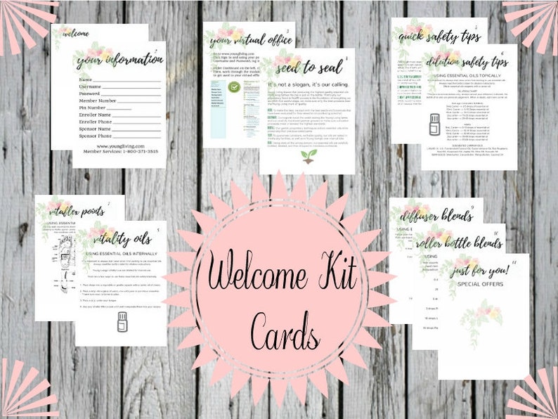 Young Living 2019 Welcome Kit Cards Printable PDF INSTANT - Etsy