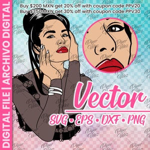 Selena Quintanilla Vector SVG - Selena Quintanilla PNG - Selena Quintanilla High Bun