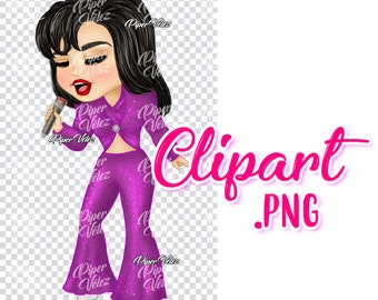 Selena Quintanilla Clipart PNG Traje Morado