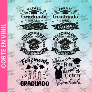 Vectores para graduación SVG Graduaciones Vectores para corte Graduaciones Cameo Graduados Grad Graduate imagen 2