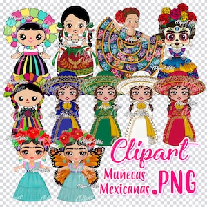 Mexican Dolls Collection PNG Original Clipart - May 5 - Mexican Celebration - Independence