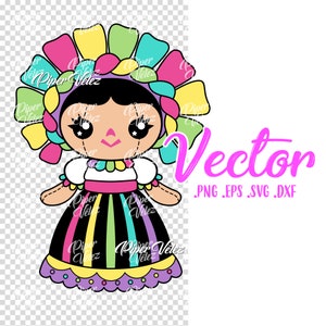 Mexican Doll Clipart PNG SVG Vector Muñeca Lele