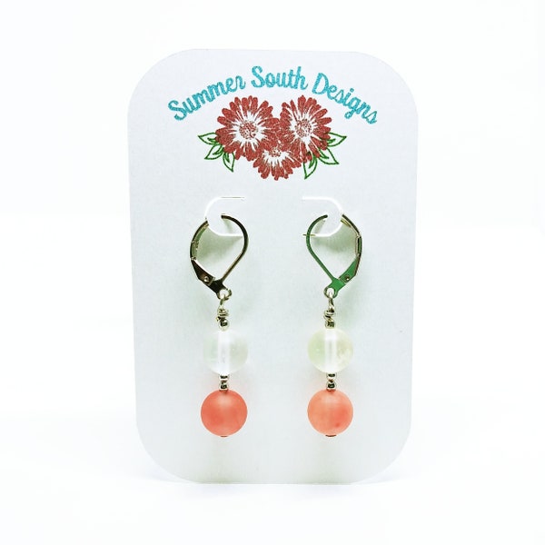 Pendientes cherry quartz drop