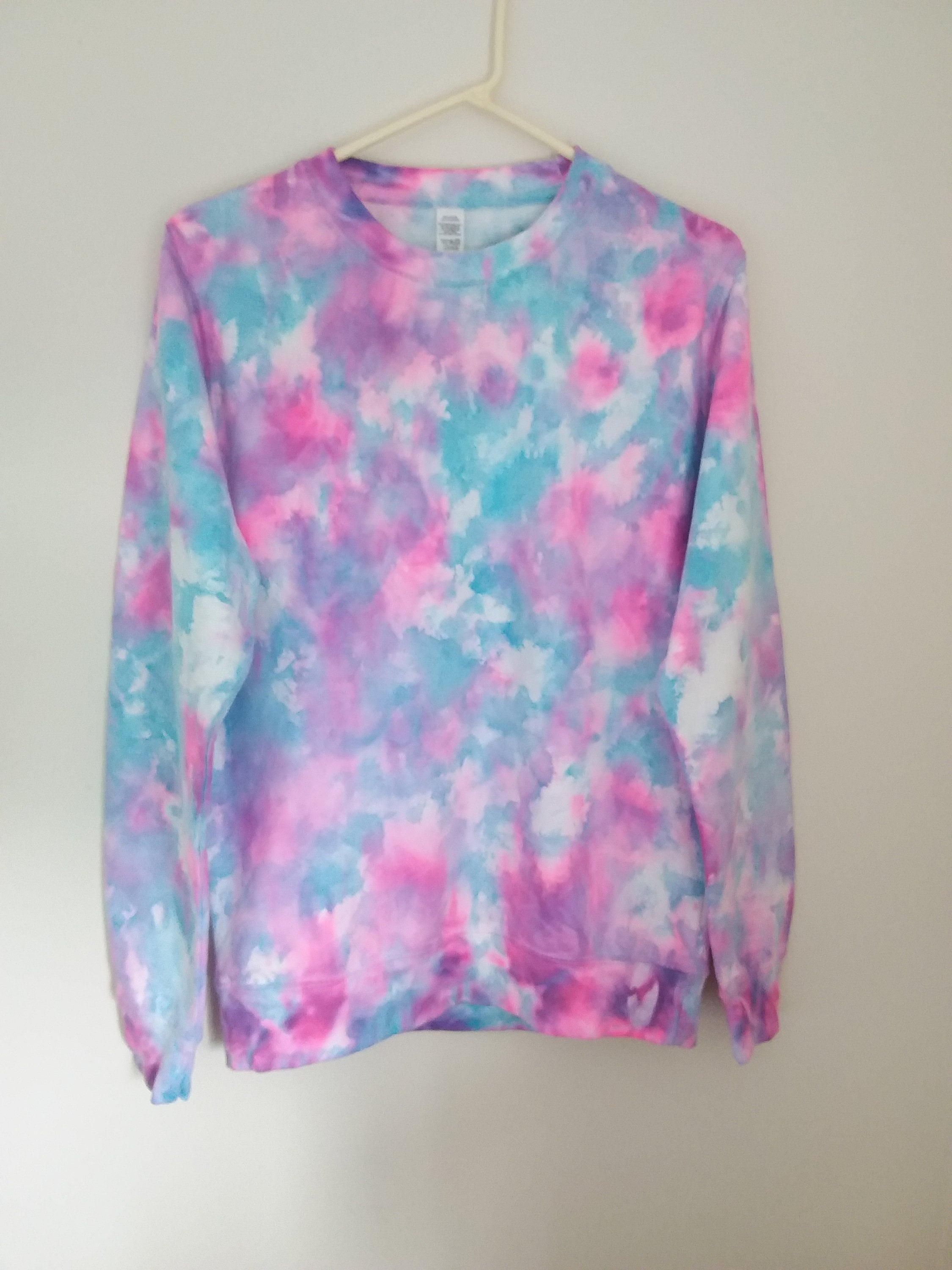 Tie Dye Sweatshirts Hand Dyed Sweatshirt Aqua Blue and Neon Etsy UK