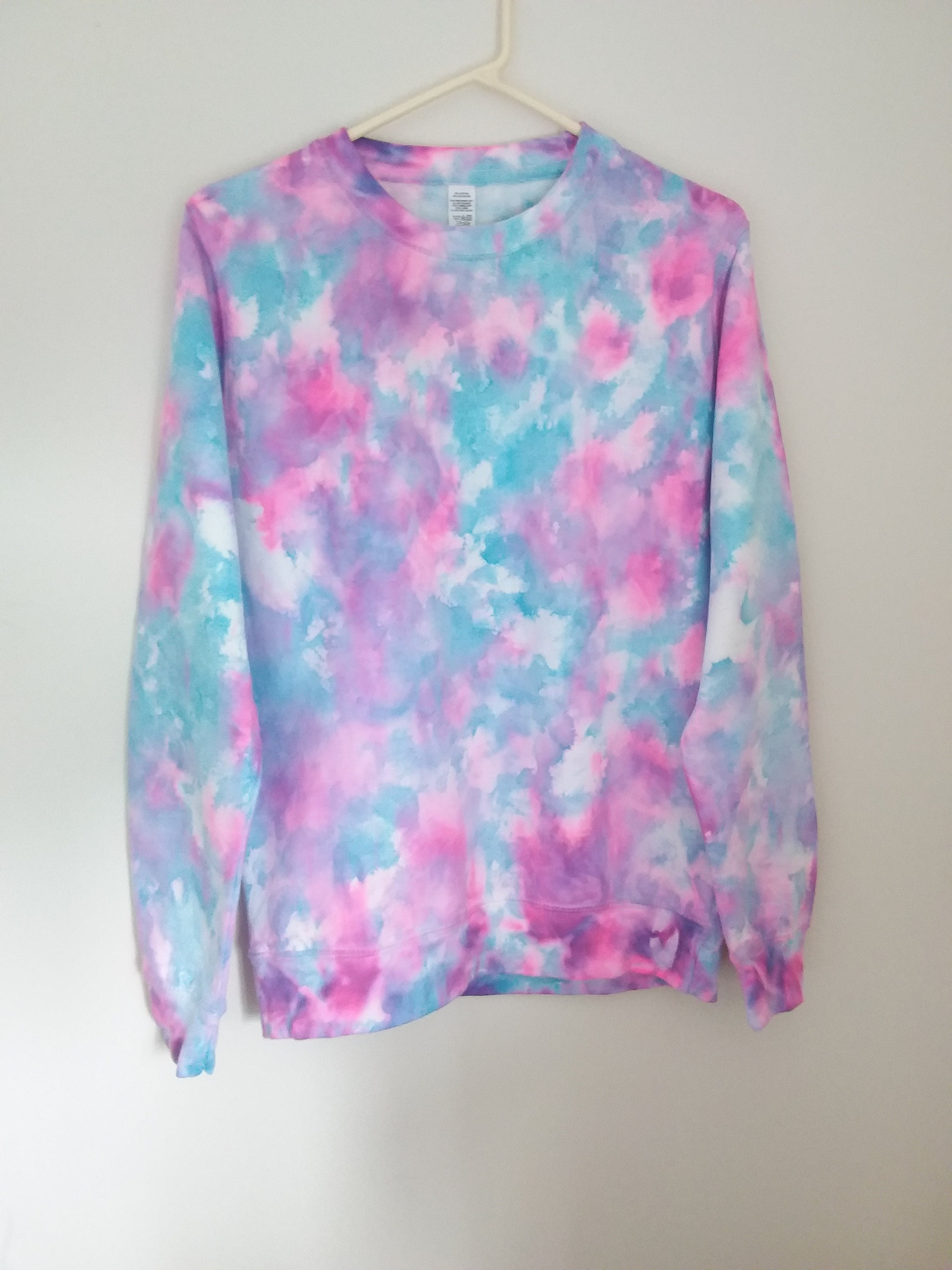 Tie Dye Sweatshirts Hand Dyed Sweatshirt Aqua Blue and Neon Etsy UK