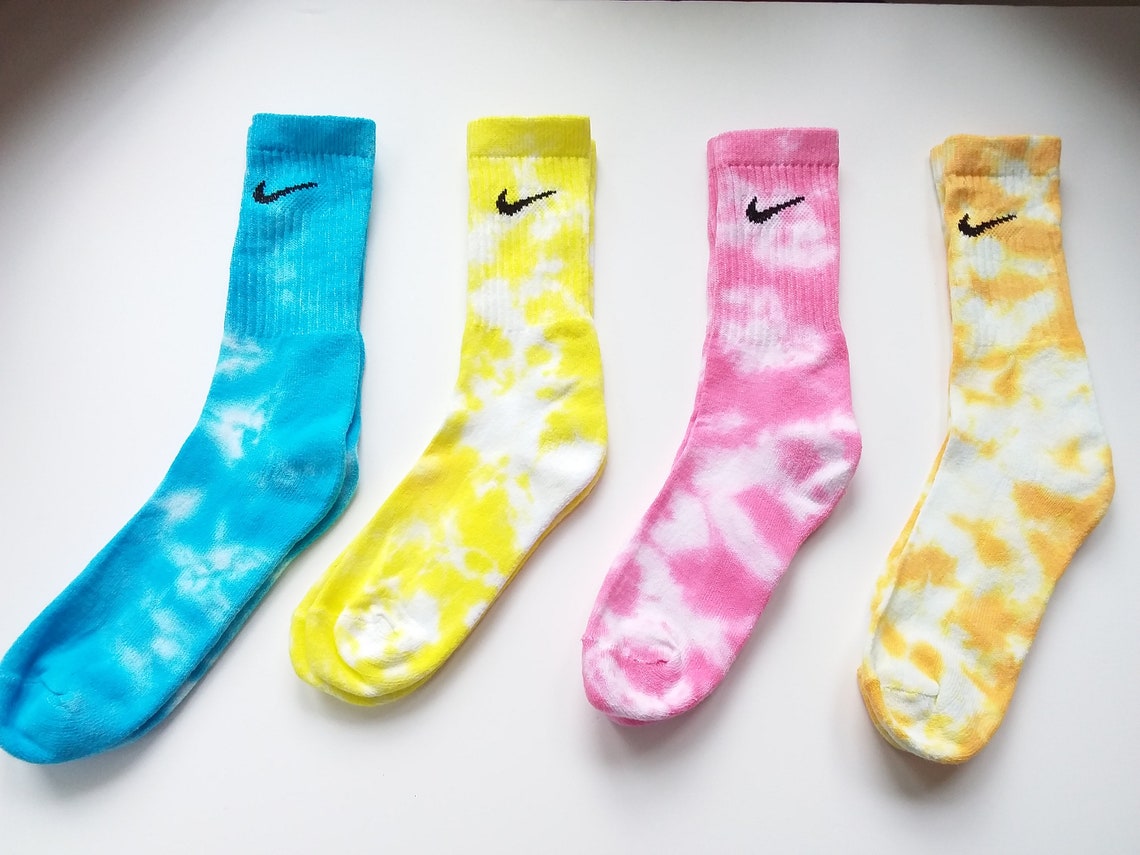 Tie dye Nike socks hand dyed Free post UK | Etsy