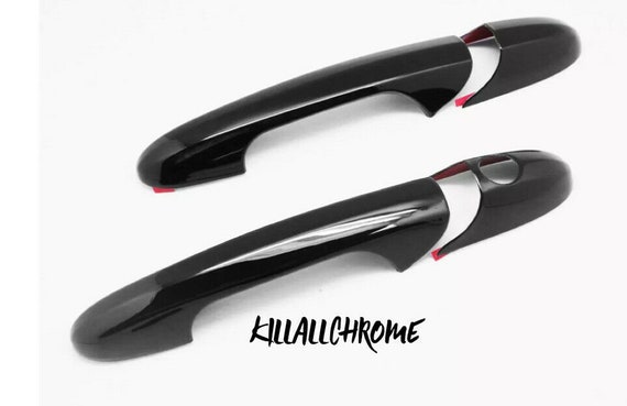 Door Handle Covers for Abarth / Fiat 500 / 595 / 695 Comp Genuine Carbon  Gloss Black Plastic Accessories 