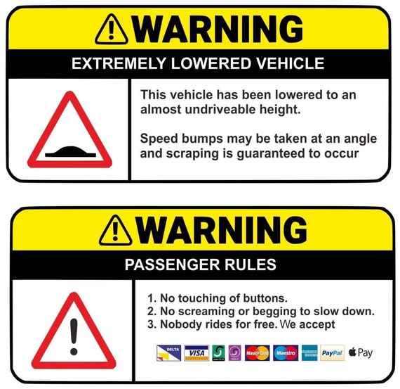 Car Funny Warning Sticker - Etsy Car Funny Warning Sticker - Etsy