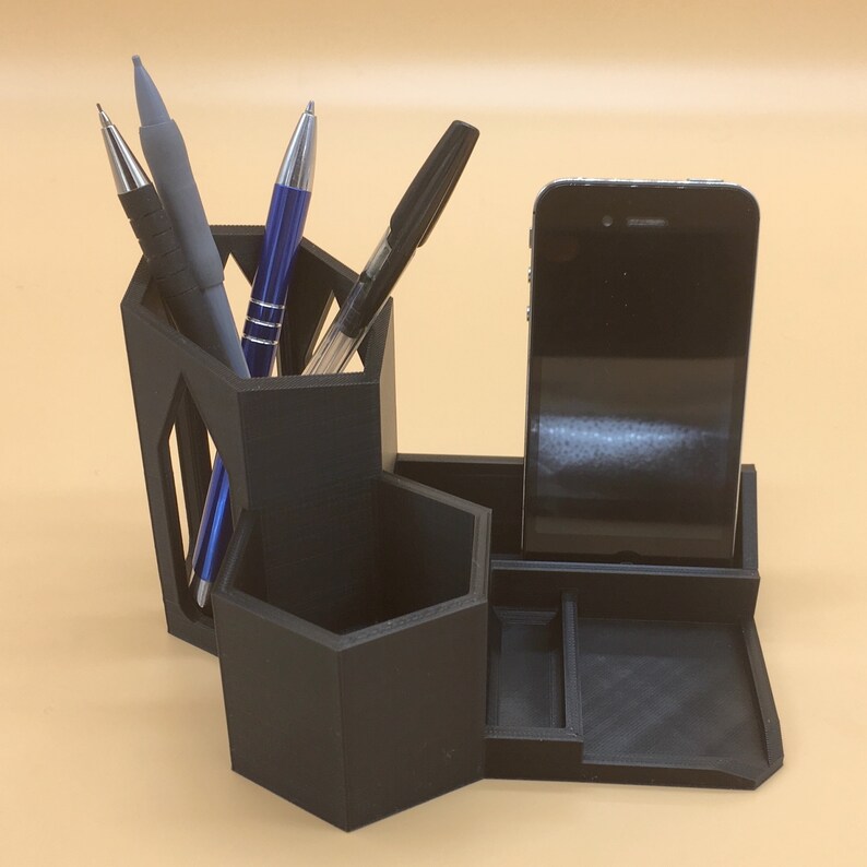 Pen Holder Desk Organizer With Several Compartments 3D Etsy