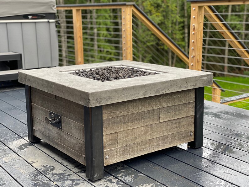 Custom Concrete Fire Table Etsy