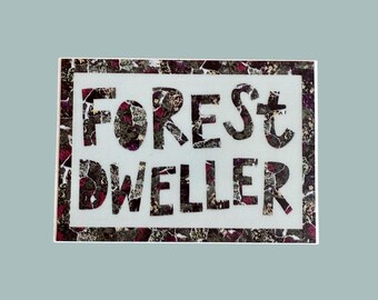 Forest Dweller Vinyl Sticker // Water Bottle Laptop Decal, Whimsical Lettering, Camp Counselor
