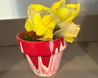 Mini succulent pot, hand painted