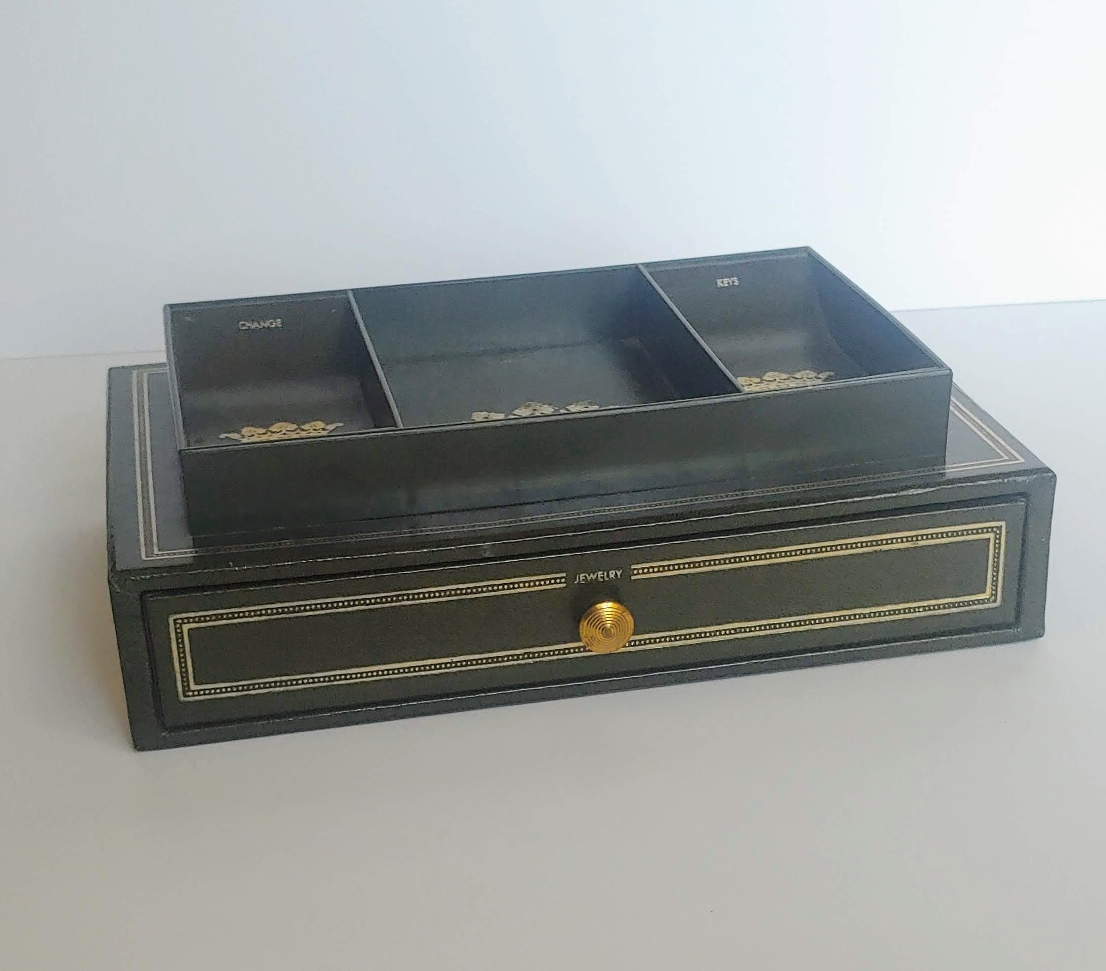 Vintage Desk Valet with Open Key Change and Billfold Storage Etsy