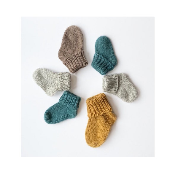 ERSTE EINFACHE BABY-Socken, einfache Baby-Booties-Muster, Babysocken-Muster, einfache Babysocken, Neugeborenen-Socken, Strickmuster