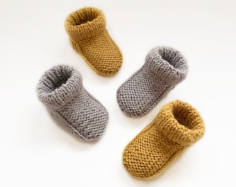 Baby Booties Knitting Pattern PDF, Knit Baby Socks Newborn to 2 Years, Easy Baby Booties, Beginner Friendly Knitting, Digital Download