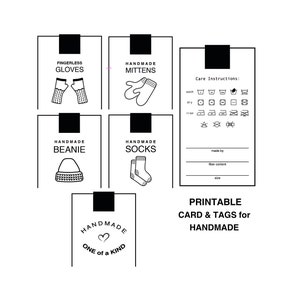 Printable Handmade Item Tags: Knitting Project Cards (PDF Download)