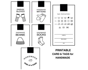 Printable Handmade Item Tags: Knitting Project Cards (PDF Download)