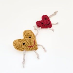 Joli motif de coeur en tricot | Conception simple de coeur de tricot | Applique faite main pour cadeaux et accessoires | PDF instantané