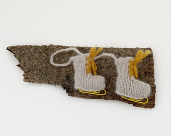 ICE SKATE Ornament knitted pattern, Ice skate knit pattern, Ice skate knitting pattern,  Christmas Ornament, Skate ornament