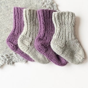 Baby Socks Knitting Pattern: Easy Knit, 4 Sizes (PDF Download)