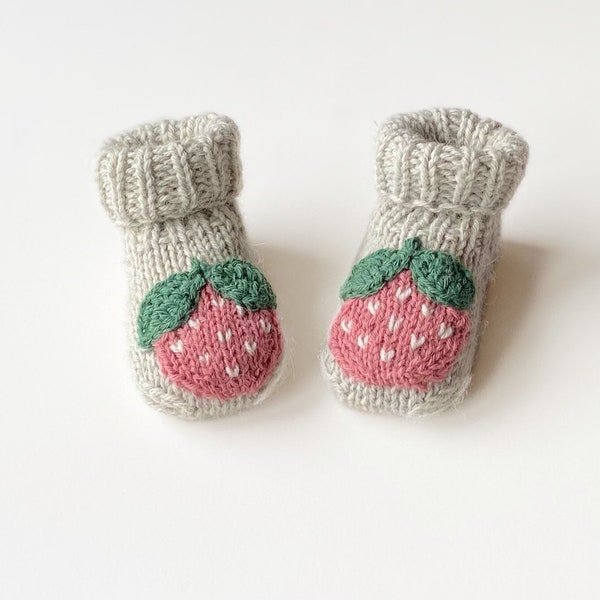 STRAWBERRY BABY socks PATTERN, Kids socks, Newborn socks pattern, Simple knit baby socks, knitting infant socks pattern