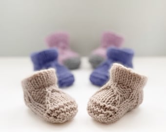 Rustic Baby Booties Knitting Pattern PDF, Wool Baby Socks Inspired, Easy Knit Booties, Beginner Friendly, Quick Knit, Digital Download