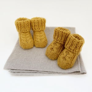 Cable Knit Baby Socks Pattern, Braided Texture Booties, Sizes Newborn to Toddler, Easy Baby Knitting, Beginner Friendly, Digital Download