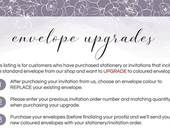 UPGRADE Envelope Options ---with Printed Invitation Purchase Only--- (***Existing Orders ONLY***) RMInvitations