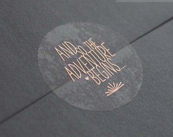Pegatinas metalizadas personalizadas de aventura / Bodas, Baby Shower, Anuncio de fecha, Viajes, Alrededor del mundo