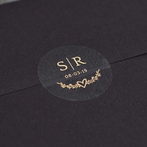 Real Foil Monogram Seal,  Initial Label, Thank You, Envelope Labels, Favour Stickers, Custom Stickers, Personalized  Seals, Wedding Favors