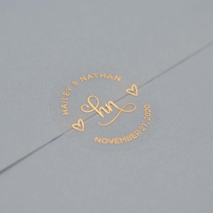 Real Foil Elegant Wedding Stickers,  Envelope Labels, Favour Stickers, Custom Stickers, Personalized Seals, Wedding/Event Favors