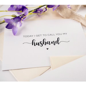 Carte de mariage à ma femme / mari - Aujourd’hui, je peux vous appeler mon mari ou ma femme - Cadeau du jour du mariage - Metallic Premium Cardstock