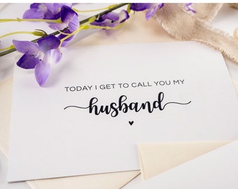 Tarjeta de felicitación para el día de la boda - Para mi esposo/esposa, cartulina metalizada