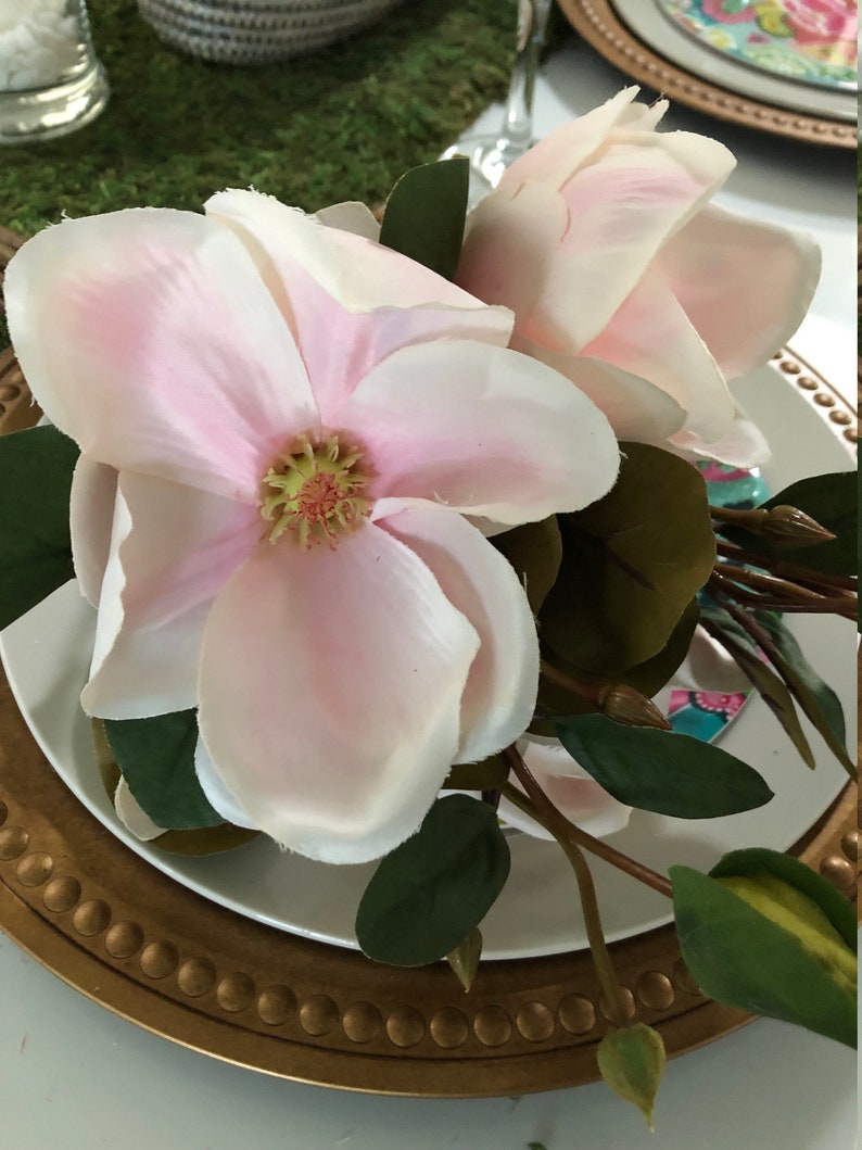 Light Pink Magnolia Bouquet perfect for bud vase centerpiece tiaras perfect for drop in centerpiece arrangement craft for headpiece