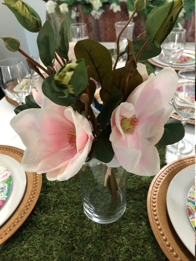 Light Pink Magnolia Bouquet perfect for bud vase centerpiece tiaras perfect for drop in centerpiece arrangement craft for headpiece
