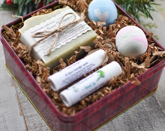 Natural Custom Spa Gift Set_ Soap Gift, Relaxation Gift Box, Christmas Gift, For Her, Gift for Mom, Spa Bath Set, Holiday Gift Box, Spa Kit