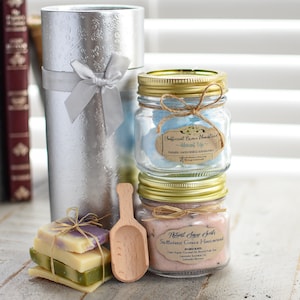 Natural Custom Spa Gift Set_ Soap Gift, Relaxation Gift Box, Valentine Gift, For Her, Gift for Mom, Spa Bath Set, New Mom Gift Box, Spa Kit