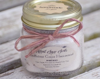 All-Natural Lavender DillyDilly Handcrafted Sugar Scrub/Self Care/Lux Spa Gift/Exfoliating Body Scrub/Mother's Day/Grandmother/Wedding Favor