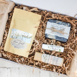 Natural Care Package | Relaxation Gift Box | Best Friend Gift | Long Distance Gift | Solid Lotion | Lip Balm | Custom Spa Kit | New Mom Gift