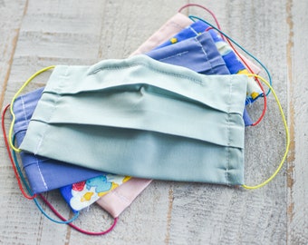 Reusable Kids Face Masks With Filter and Nose Wire | Washable and Adjustable Mask | Triple Layer | Elastic Loops | Filter Pocket | Handmade