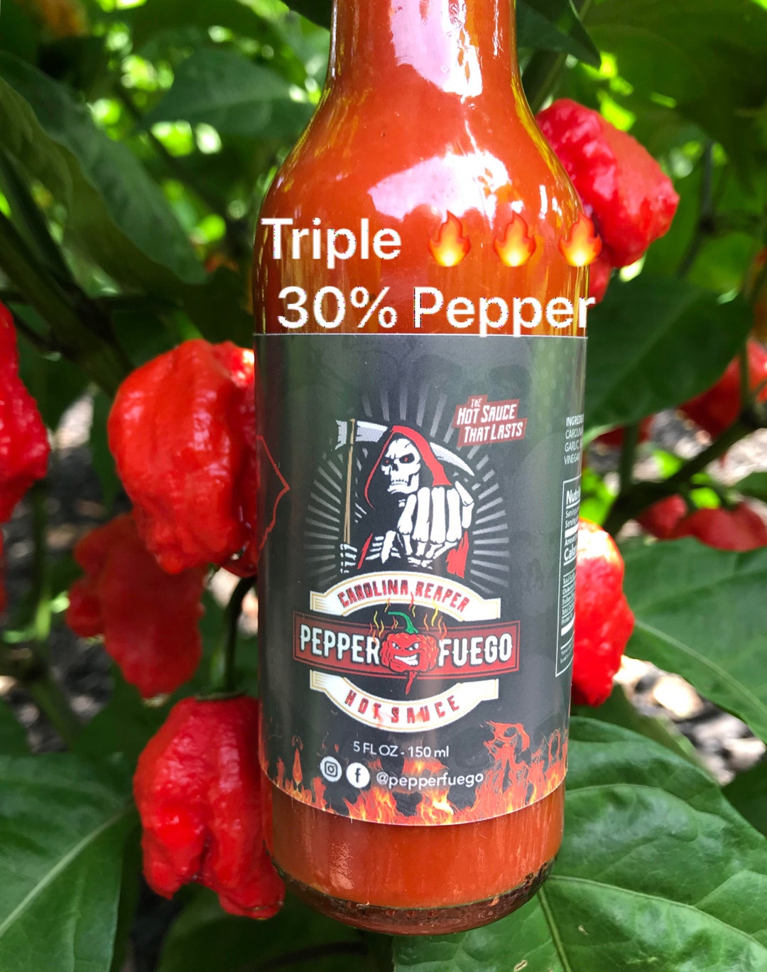 Carolina Reaper Hot Sauce – 30% Pure Carolina Reaper Pepper - Etsy