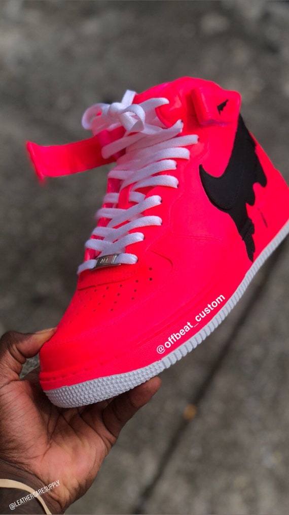 neon pink air force ones