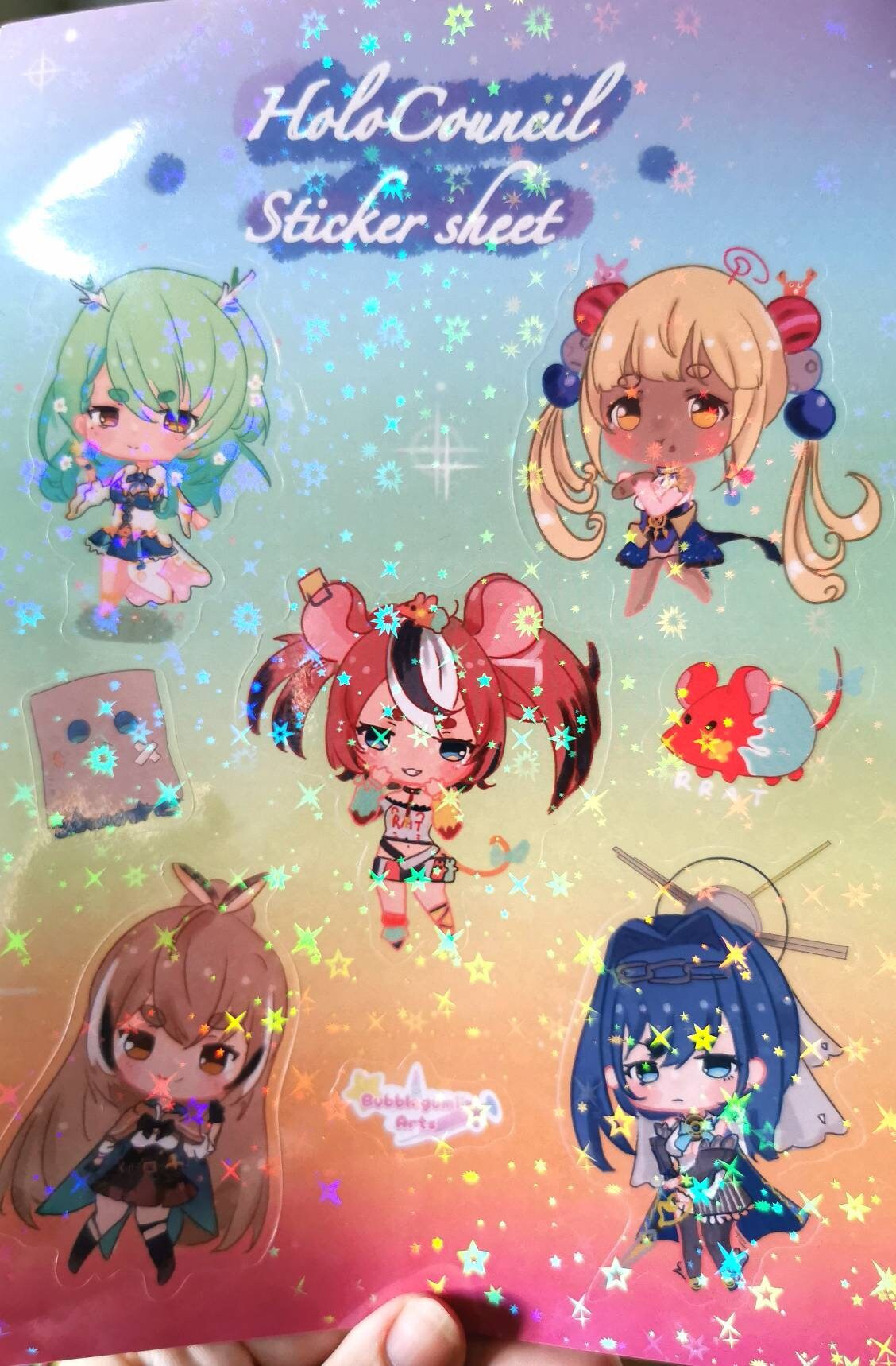 Hololive Holocouncil Holographic Sticker Sheet With 7 - Etsy