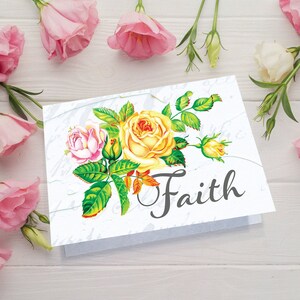 Faith Roses - Carte de notes pliée A2