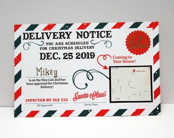 Avviso di consegna personalizzato per Babbo Natale - Strisce postali