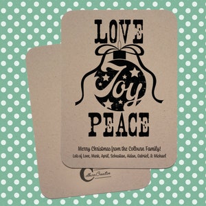 Tarjetas de Navidad personalizadas - Tema de adorno rústico - Incluye 10 tarjetas planas con sobres - (A6) 6,25" x 4,625"