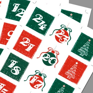 Rustic Advent Printable - Christmas Ornaments and Christmas Trees. - Etsy